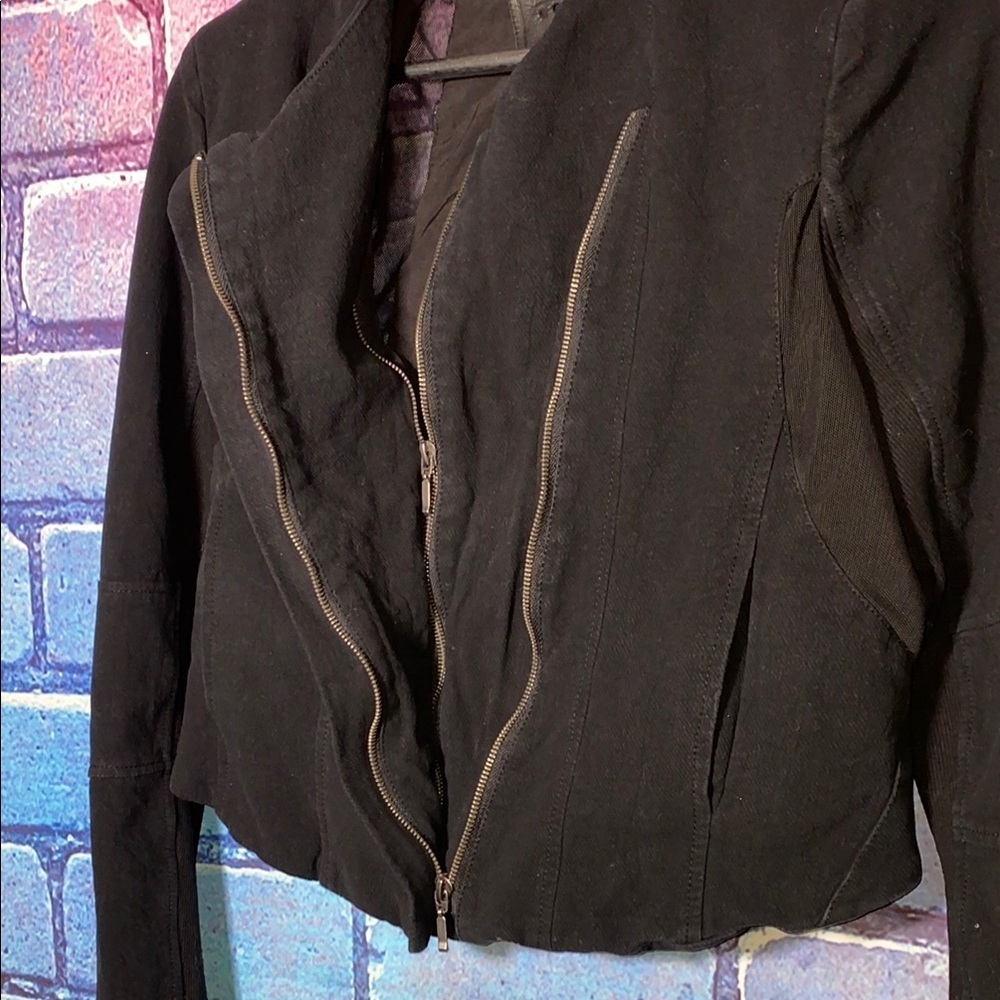 BLANK NYC Women's Jacket Size Medium Black Double Zip Breathable Mesh - Picture 4 of 8